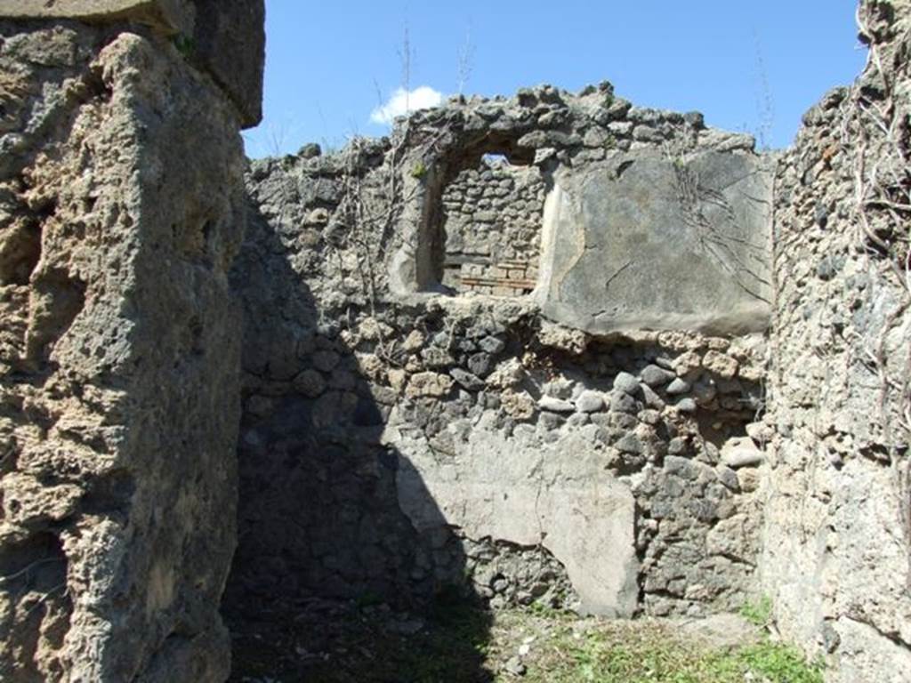 I.2.17 Pompeii. March 2009. Room 5, north wall of cubiculum, with window.