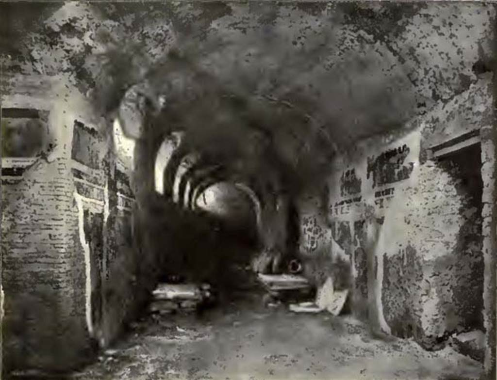 I.6.2 Pompeii. 1914. Cryptoporticus, looking west from base of stairs. See Notizie degli Scavi, 1914, Vol. XI, p.257 (fig.1).