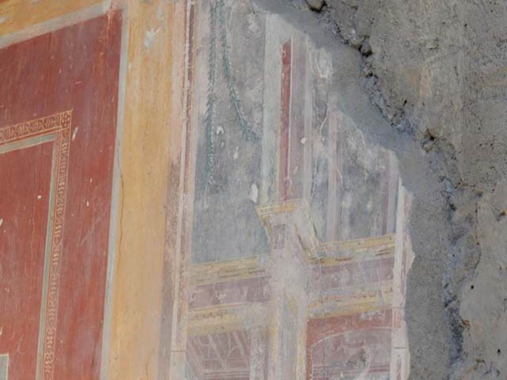 I.7.3 Pompeii. May 2016. Detail of painted decoration on west wall. Photo courtesy of Buzz Ferebee.