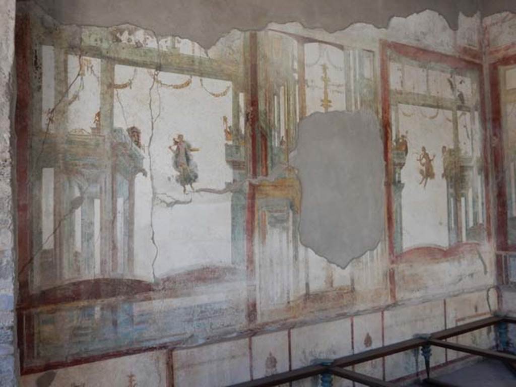 I.7.11 Pompeii. May 2017. West wall of triclinium, Photo courtesy of Buzz Ferebee.
