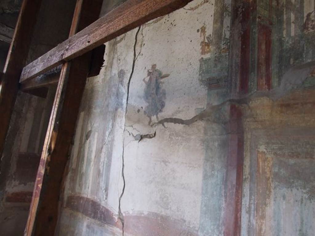 I.7.11 Pompeii. December 2006. West wall of triclinium, wall painting of floating figure.