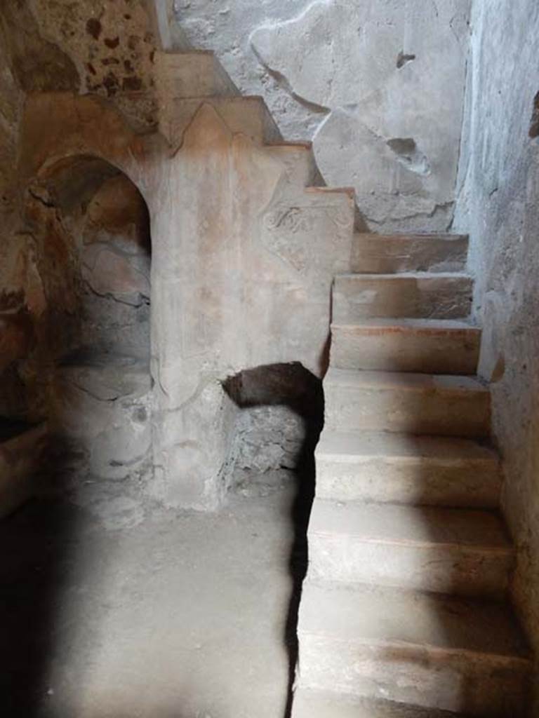 I.10.4 Pompeii. May 2015. Room 2, niche and recess below stairs to upper floor. 
Photo courtesy of Buzz Ferebee.

