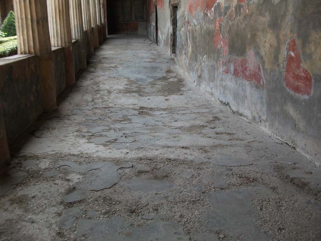 I.10.4 Pompeii. May 2010. Course of Sarno canal, under west portico.