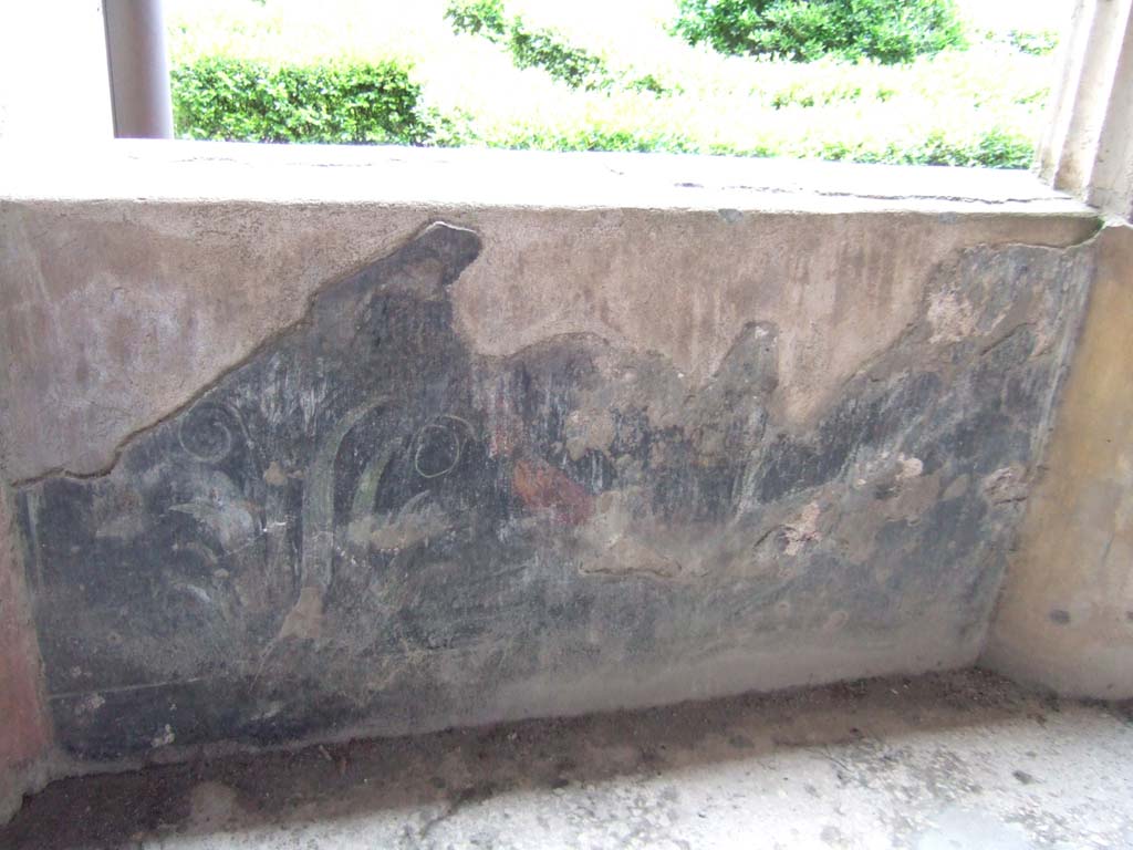 I.10.4 Pompeii. December 2006. Peristyle garden, detail of painted pluteus at north end.