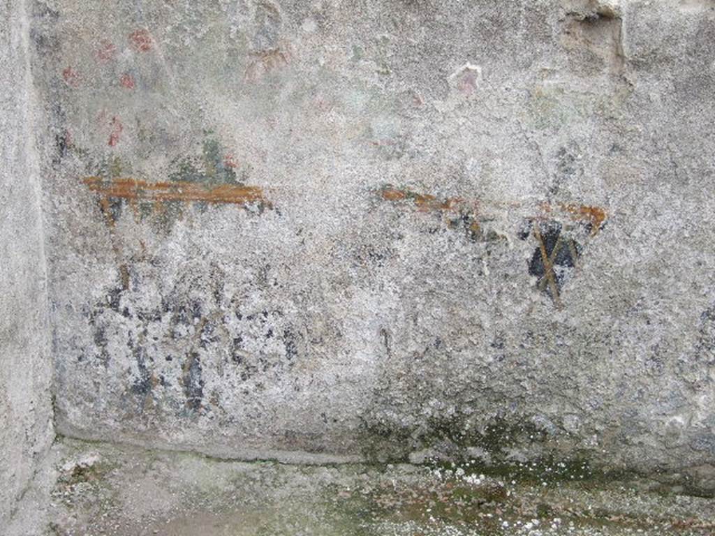 I.16.3 Pompeii. December 2006. Remains of garden painting on south wall of rectangular area, garden or pool?   