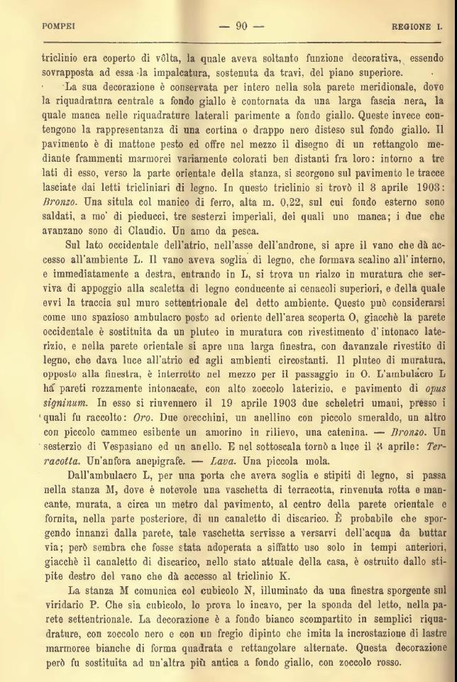 V.4.13 Pompeii. Notizie degli Scavi di Antichità, 1905, page 90.