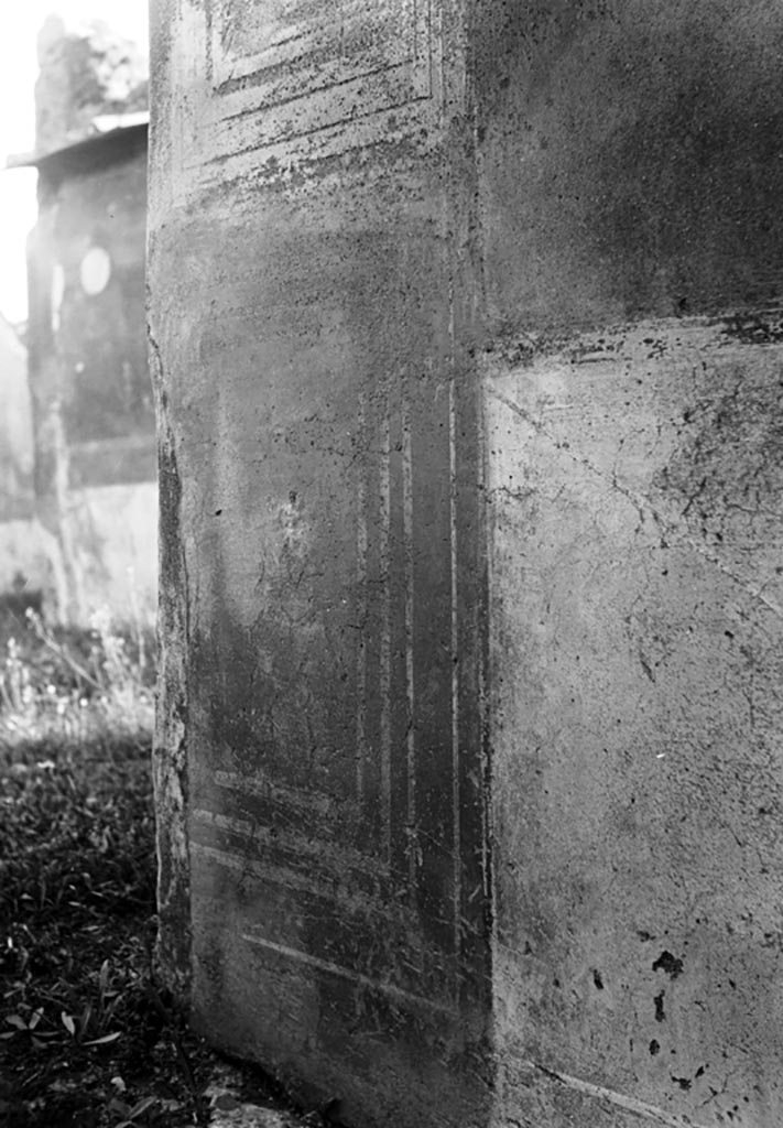 VI.7.6 Pompeii. W.1280. Decorative plaster at north end of east wall of entrance corridor, near atrium.
Photo by Tatiana Warscher. Photo © Deutsches Archäologisches Institut, Abteilung Rom, Arkiv. 
