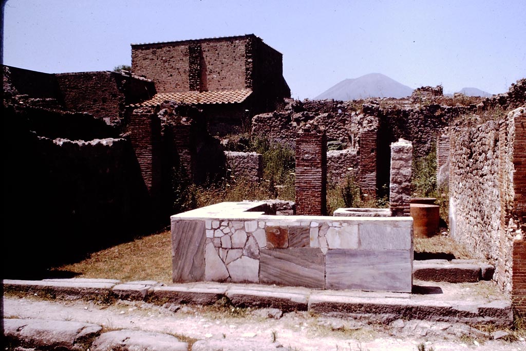 VI.8.9 Pompeii, on left. 1964. Looking north. VI.8.10, steps to upper floor, is on the right. Photo by Stanley A. Jashemski.
Source: The Wilhelmina and Stanley A. Jashemski archive in the University of Maryland Library, Special Collections (See collection page) and made available under the Creative Commons Attribution-Non Commercial License v.4. See Licence and use details.
J64f1553
