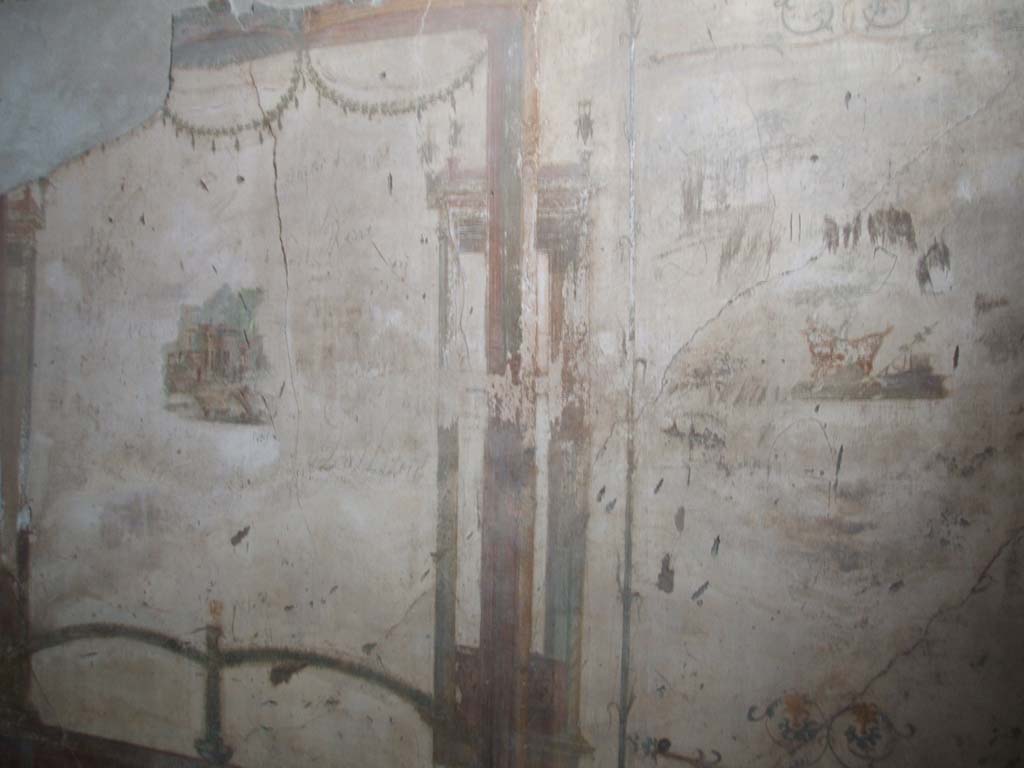 VI.8.23 Pompeii. May 2005. Room on south side of doorway, north wall of cubiculum.
