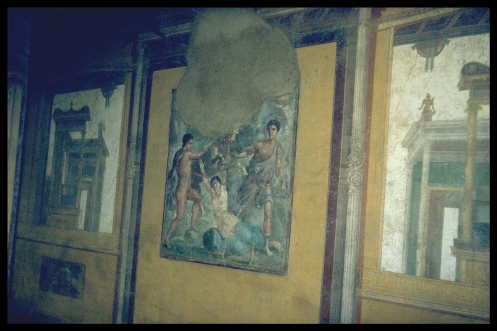 VI.15.1 Pompeii. South wall of exedra.  
Photographed 1970-79 by Günther Einhorn, picture courtesy of his son Ralf Einhorn.
