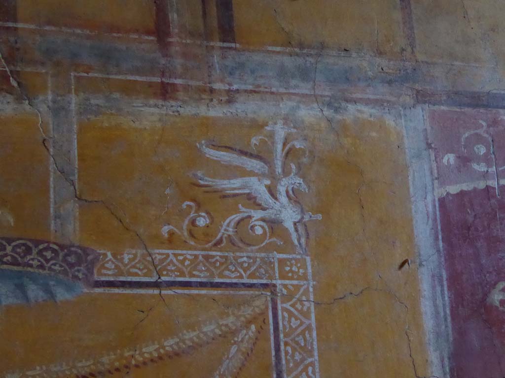 VI.16.7 Pompeii. September 2015. Room N, detail from east wall at north end.
Foto Annette Haug, ERC Grant 681269 DCOR.
