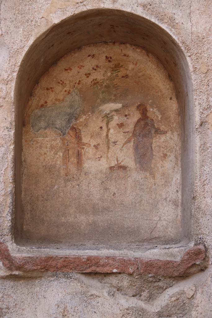 VII.1.46 Pompeii. September 2017. Room 14. Niche lararium in west wall of kitchen area. 
Photo courtesy of Klaus Heese.
