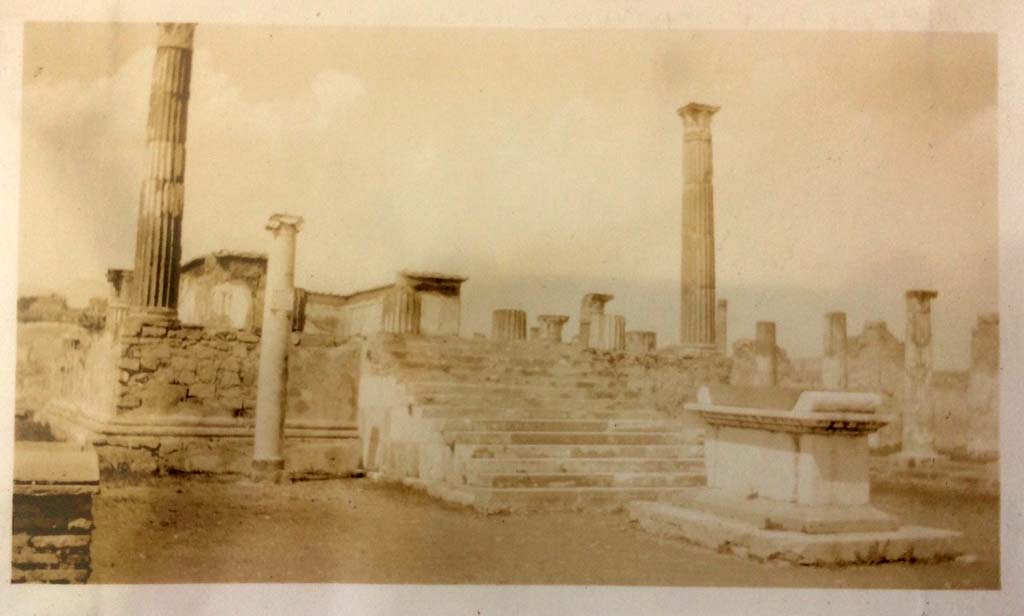 VII.7.32 Pompeii. April 1903. Looking north-east towards altar, podium and cella. Photo courtesy of Rick Bauer.