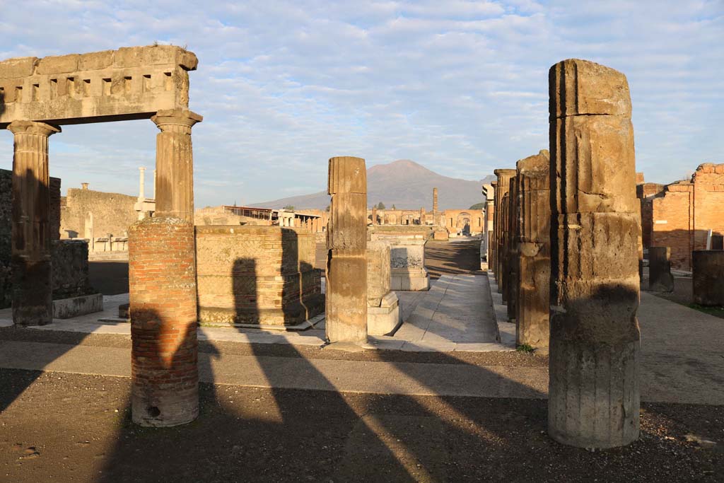 VII.8.00 Pompeii Forum. December 2018. Looking north from south side in south-east corner. Photo courtesy of Aude Durand.