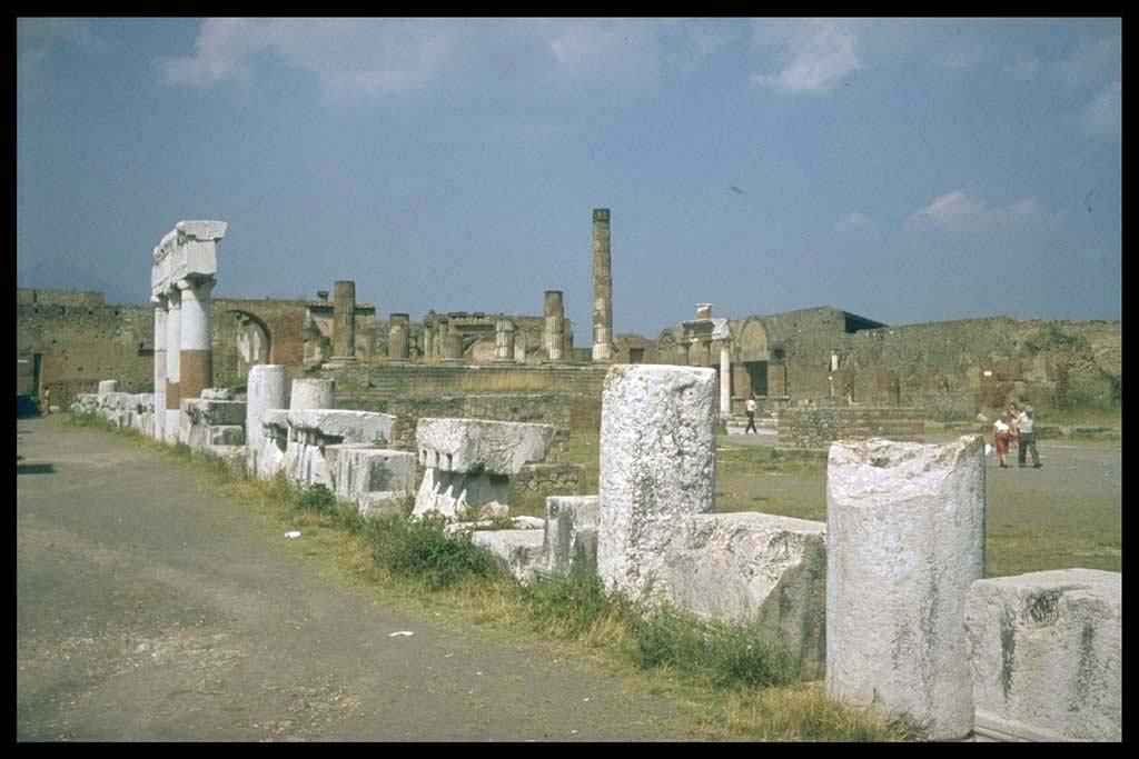 VII.8 Pompeii Forum. West side, looking north-east.
Photographed 1970-79 by Günther Einhorn, picture courtesy of his son Ralf Einhorn.
