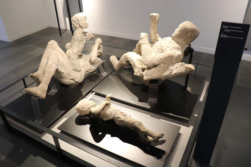 VIII.1.4 Pompeii. February 2021. Plaster-cast of a family, found in VI.17.42. 
Photo courtesy of Fabien Bièvre-Perrin (CC BY-NC-SA).
