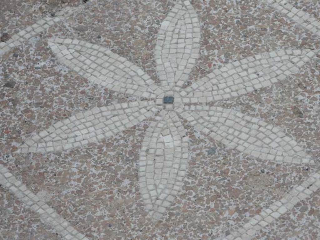 VIII.2.13 Pompeii. May 2017. Detail of six-petalled rosette in centre of mosaic.  Photo courtesy of Buzz Ferebee.
