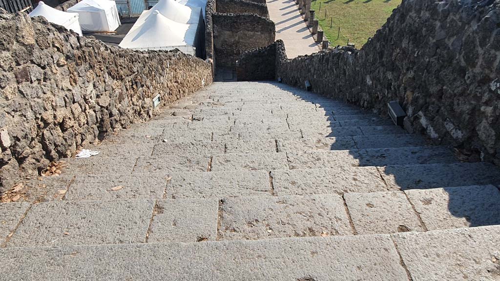 VIII.7.20 Pompeii. July 2021. Looking down steps from Triangular Forum.
Foto Annette Haug, ERC Grant 681269 DÉCOR.
