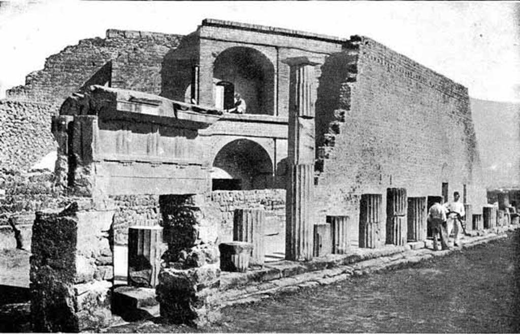 VIII.7.21 Pompeii. 1915. Rear of Large Theatre. Photo courtesy of Rick Bauer.