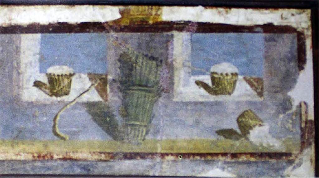 VIII.7.28 Pompeii. West part of south portico. Painting of still life. 
Now in Naples Archaeological Museum. Inventory number 9909.
