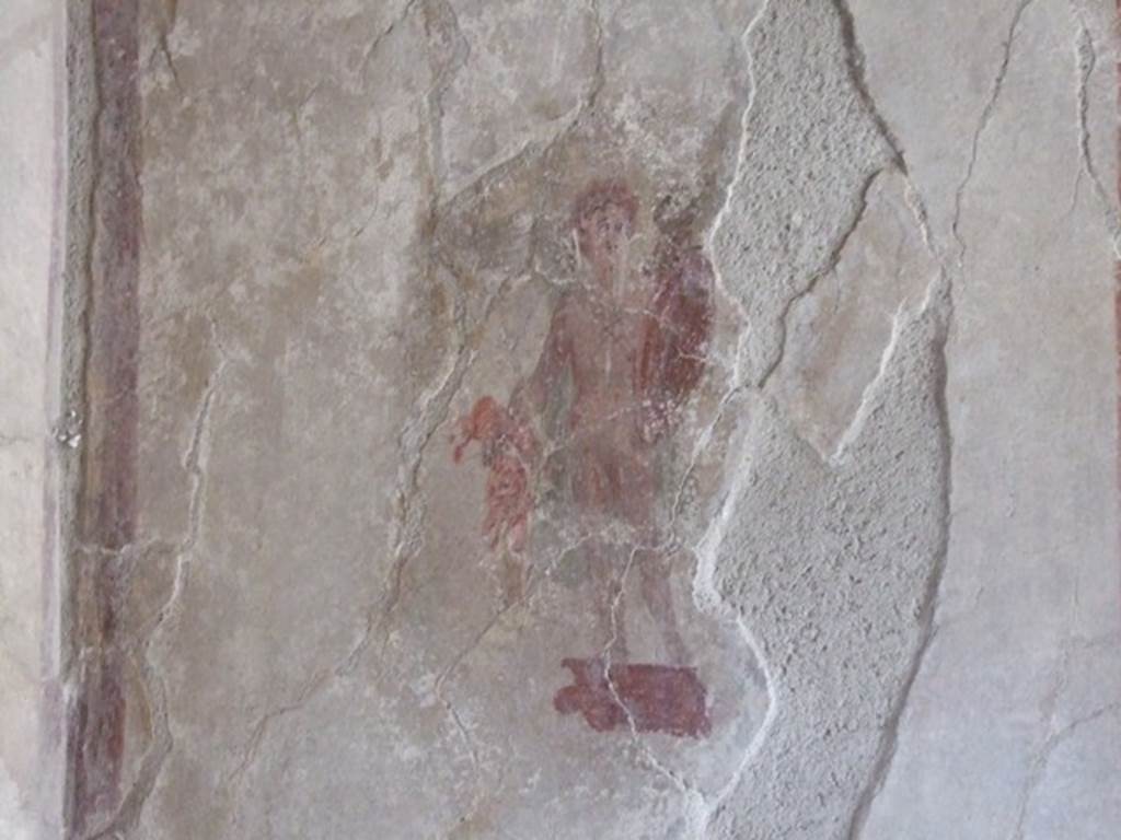 IX.3.5 Pompeii. March 2009. Room 16, painted figure from south side of west wall. 