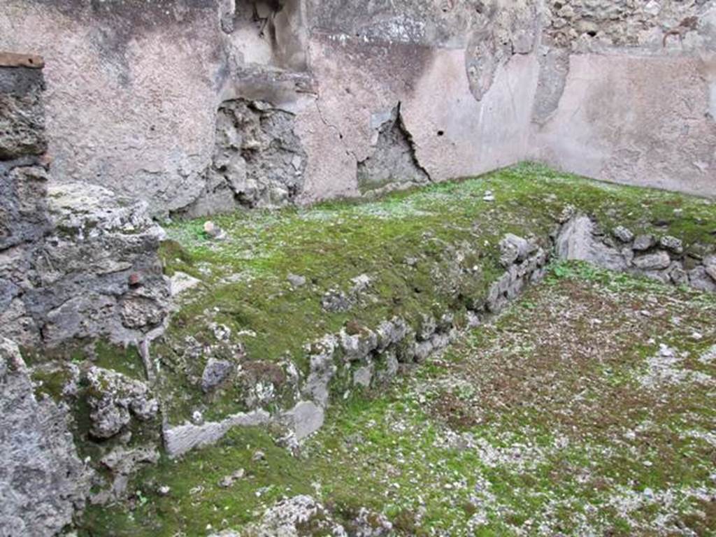 IX.3.20 Pompeii. December 2007. Room 8, west wall of garden area. Raised planting bed or bench.