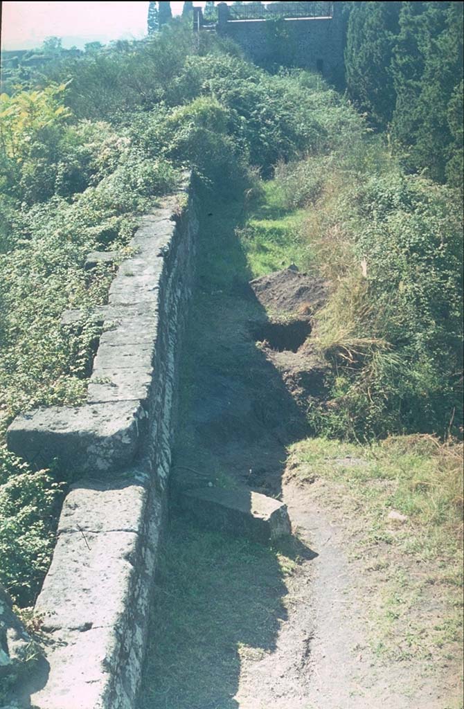 Pompeii city walls, looking west towards east side of Tower XI.
Photographed 1970-79 by Günther Einhorn, picture courtesy of his son Ralf Einhorn.
