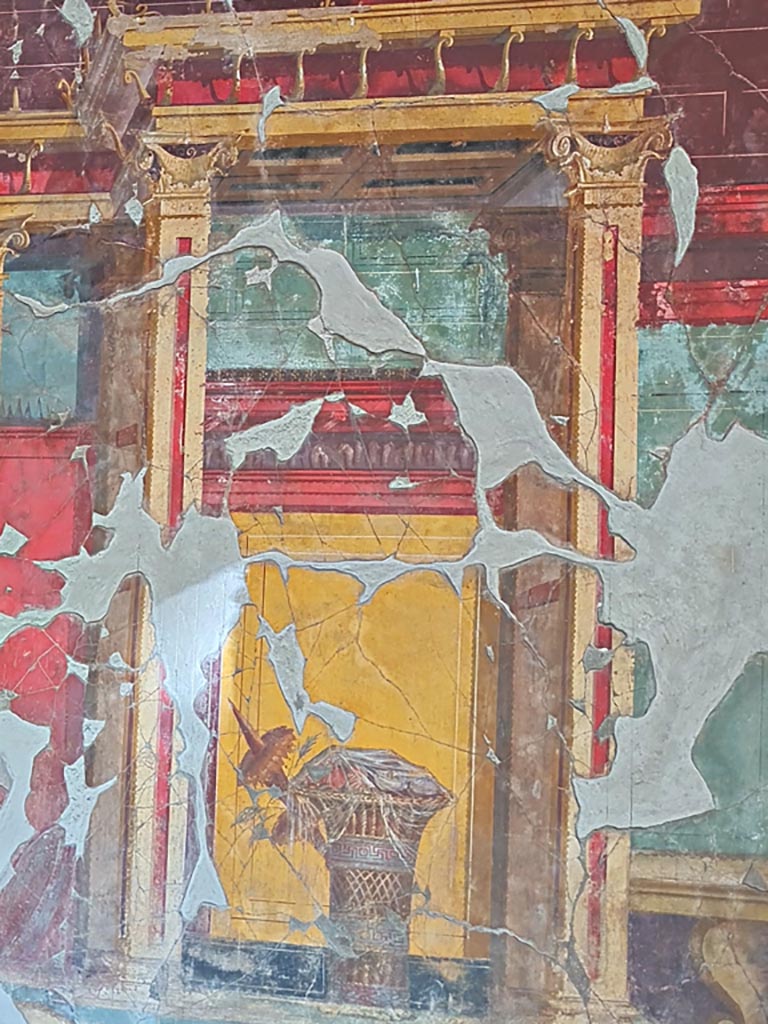 Oplontis Villa of Poppea, October 2023. 
Room 23, north wall at east end. Photo courtesy of Giuseppe Ciaramella.

