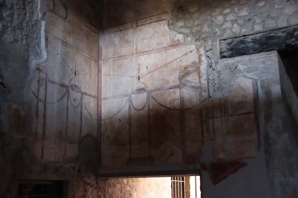 Oplontis Villa of Poppea, September 2021. 
Room 27, looking south in upper south-west corner towards doorway to room 22, on left, and room 1, on right. Photo courtesy of Klaus Heese.

