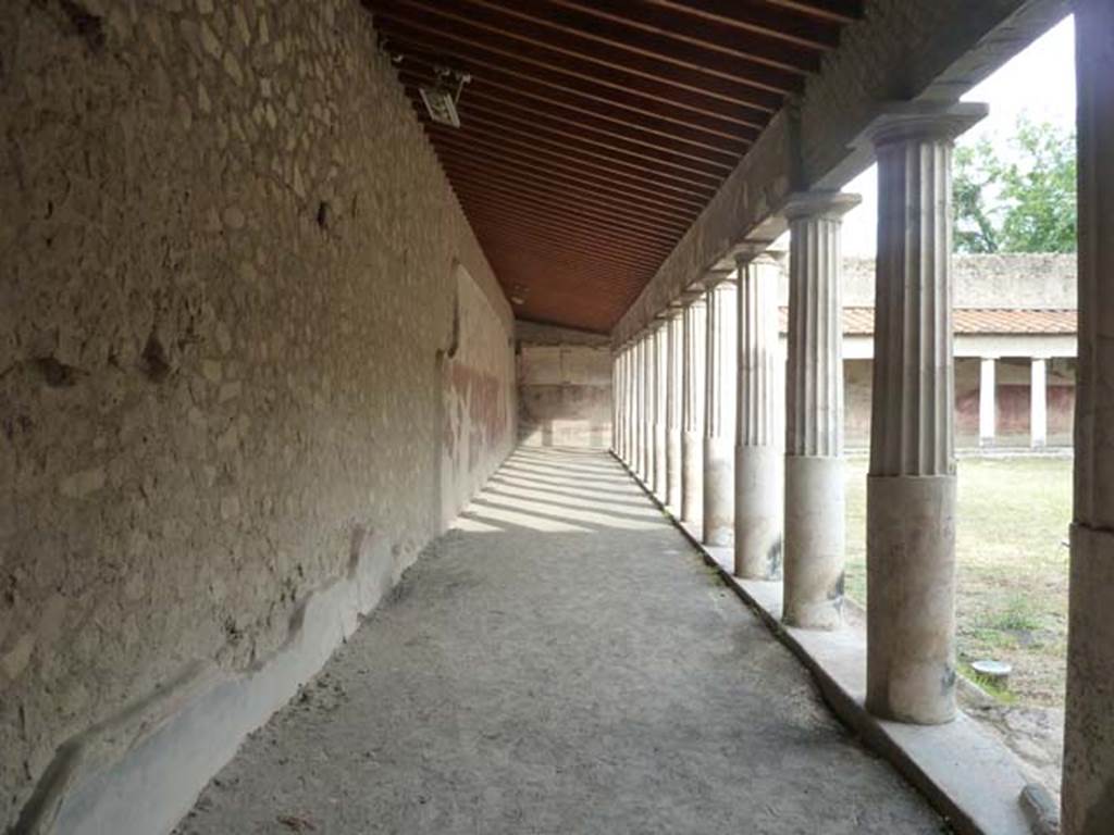 Oplontis, September 2015. Portico 40, looking east along north portico.