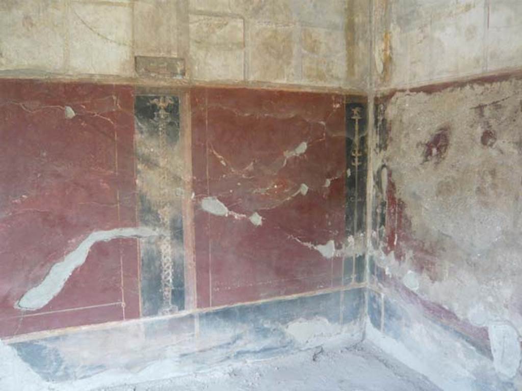 Oplontis, May 2010. Area 40, looking towards north wall with painted decoration, in north-east corner. Photo courtesy of Buzz Ferebee.