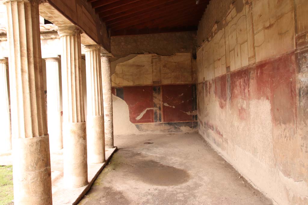 Oplontis Villa of Poppea, October 2020. Area 40, looking north along east portico towards north-east corner. Photo courtesy of Klaus Heese.