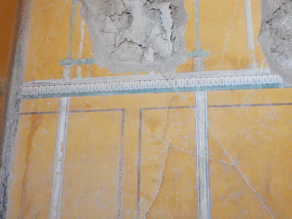 Stabiae, Villa Arianna, June 2019. W.28, detail of painted decoration on south wall. 
Photo courtesy of Buzz Ferebee.
