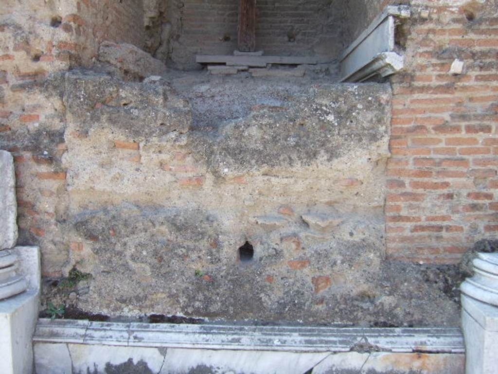 Fountain in arch at north-east corner of Forum. May 2006. Detail of north side.