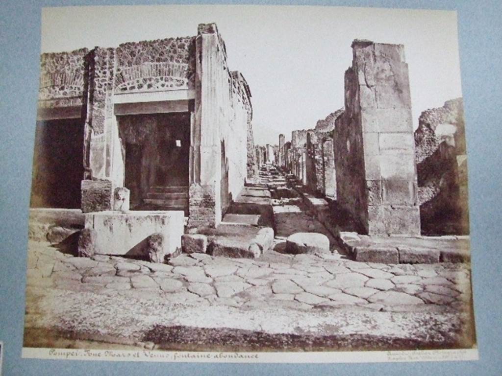 VII.9.67 Steps to rear of Eumachia�s Building showing  fountain and Vicolo di Eumachia, looking north. Old undated photograph courtesy of the Society of Antiquaries, Fox Collection.

