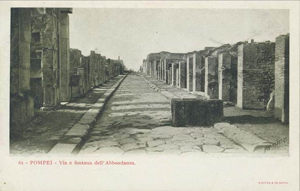 Fountain outside VII.14.13 and VII.14.14 on Via dell�Abbondanza. Late 19th Century. Looking west towards Forum. Photo courtesy of Rick Bauer.