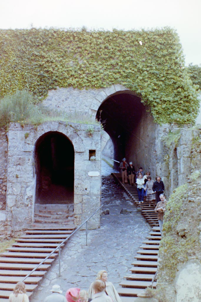 Porta Marina, Pompeii. 4th April 1980, pre-earthquake. 
Looking east. Photo courtesy of Tina Gilbert.
