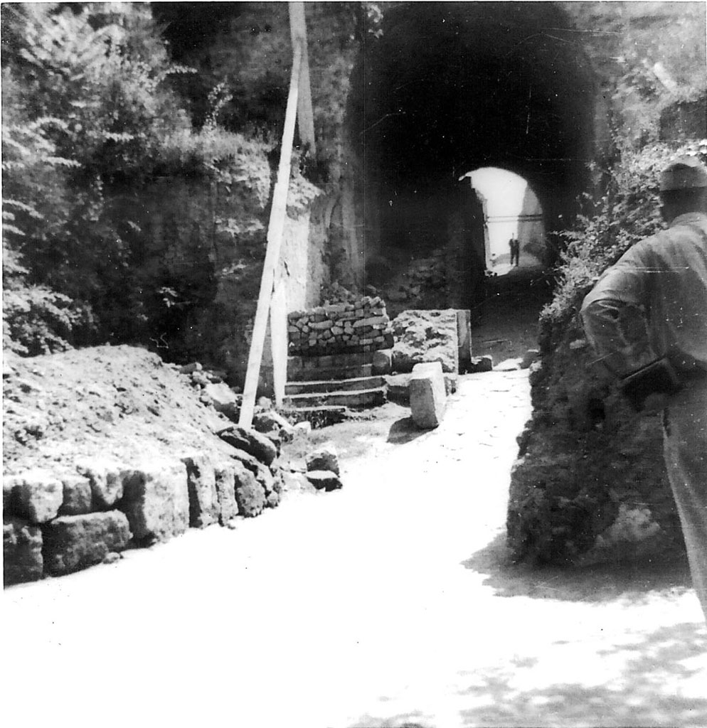 Pompeii Porta Marina. 1944. Gate after bomb damage. Photo courtesy of Rick Bauer.