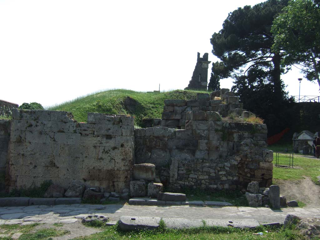 Vesuvian Gate Pompeii. May 2006. Looking west across areas B and C.