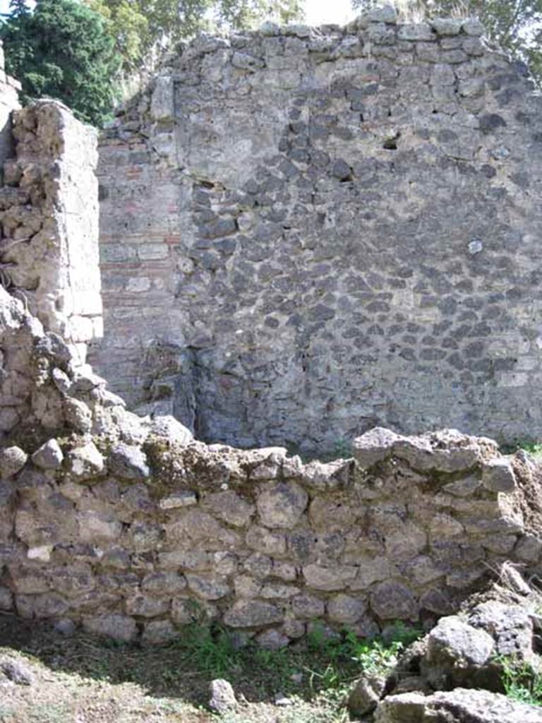 1.2.1 Pompeii. September 2010. South wall of rear room, looking towards Vicolo del Conciapelle. Photo courtesy of Drew Baker.
