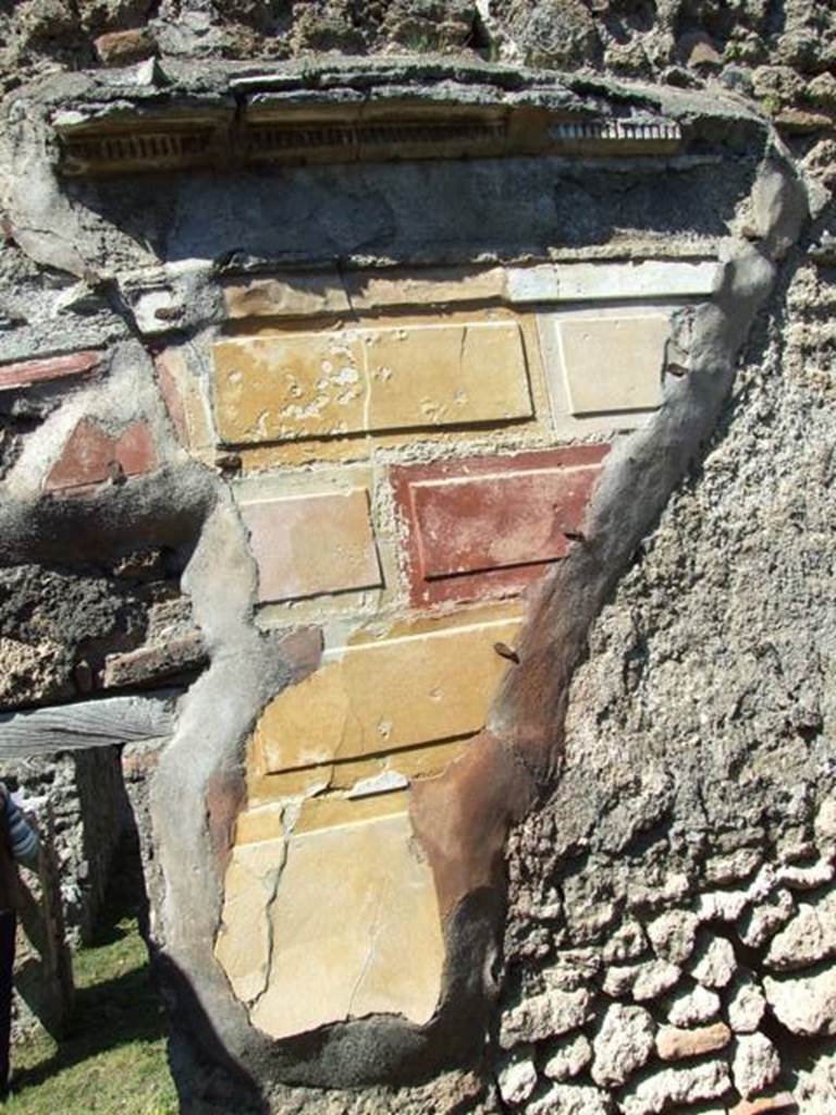 I.2.16 Pompeii. March 2009. Room 5, north wall with First style decoration in cubiculum.