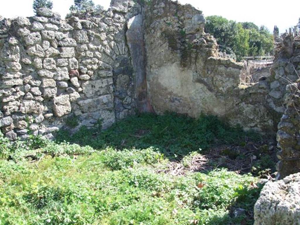 I.2.20 Pompeii.  March 2009.   Triclinium in south east corner of garden area.