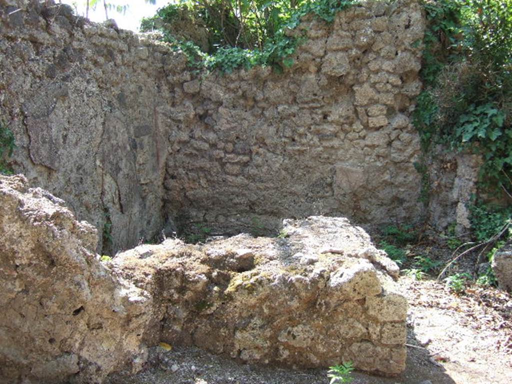 I.2.21 Pompeii. September 2005. Remains of counter, originally faced with marble.

According to Epigraphik-Datenbank Clauss/Slaby (See www.manfredclauss.de), the graffiti found on the walls, read as �

] Ceium IIvir(um) o(ro) v(os) f(aciatis) 
[3]ini v[3] cliens rog(at)      [CIL IV 3366]

L(ucium) C(eium) S(ecundum) bene mer(enti) 
IIvir(um) o(ro) v(os) f(aciatis) Hinnulus 
cum Papilione rog(at)        [CIL IV 3367]

Successus      [CIL IV 3910]
Onesimus        [CIL IV 3911]
Onesiphorus  [CIL IV 3912]
Aeneadu III      [CIL IV 3913]
XXXXX IIII / XXA / XIVI        [CIL IV 3914]
IIIIIIIIIIIIXXXXXXXXX            [CIL IV 3915]
Primi<g=C>enia 
Successus      [CIL IV 3916]
Nauplius          [CIL IV 3917]
Cla()                  [CIL IV 3918]
Proculus 
fui                      [CIL IV 3919]
CABCR            [CIL IV 3920 = CIL IV 5452]
Cipius p<u=I>er hic             [CIL IV 3921]
Mandata tua    [CIL IV 3922]
] menses          [CIL IV 3923]
Sena                 [CIL IV 3924]
Saturnine 
Cunnum linge 
re noll                [CIL IV 3925]
Diadumus hic et ubique    [CIL IV 3926]
Abas                  [CIL IV 3927]
Serenae sodales sal(utem)      [CIL IV 3928]
Serenae 
sodales 
sal(utem)           [CIL IV 3929]
Serenae 
sal(utem)           [CIL IV 3930]
C(aium) V V 
Sev()                   [CIL IV 3931]
 
] dolete puellae 
p(a)edi[cat 3] cunne superbe va(le) 
Ampliatus toties 
[3] scribet toties venit 
hoc quoque futu{tu}i futui 
car<d=B>ine negate[3] locoru(m) car 
hic 
recareas meo [3] 
ara                      [CIL IV 3932]

Iarinus               [CIL IV 3933]
Iarinus cum Atheto hic       [CIL IV 3934]
Festus hic futuit com(!) sodalibus       [CIL IV 3935]
Ampliatus          [CIL IV 3936]
]s cum Hierone       [CIL IV 3937]
Iarinus hic cum 
Atheto 
futuit                 [CIL IV 3938]
Iarinus              [CIL IV 3939]
Ampliate Afer 
ubique              [CIL IV 3940]
Ampliatus cum 
suis sodalibus hic       [CIL IV 3941]
Ampliatus Afer hic 
futuit cum suis 
sodalibus        [CIL IV 3942]
Montanus cum 
Ceriale fratre   [CIL IV 3943]

