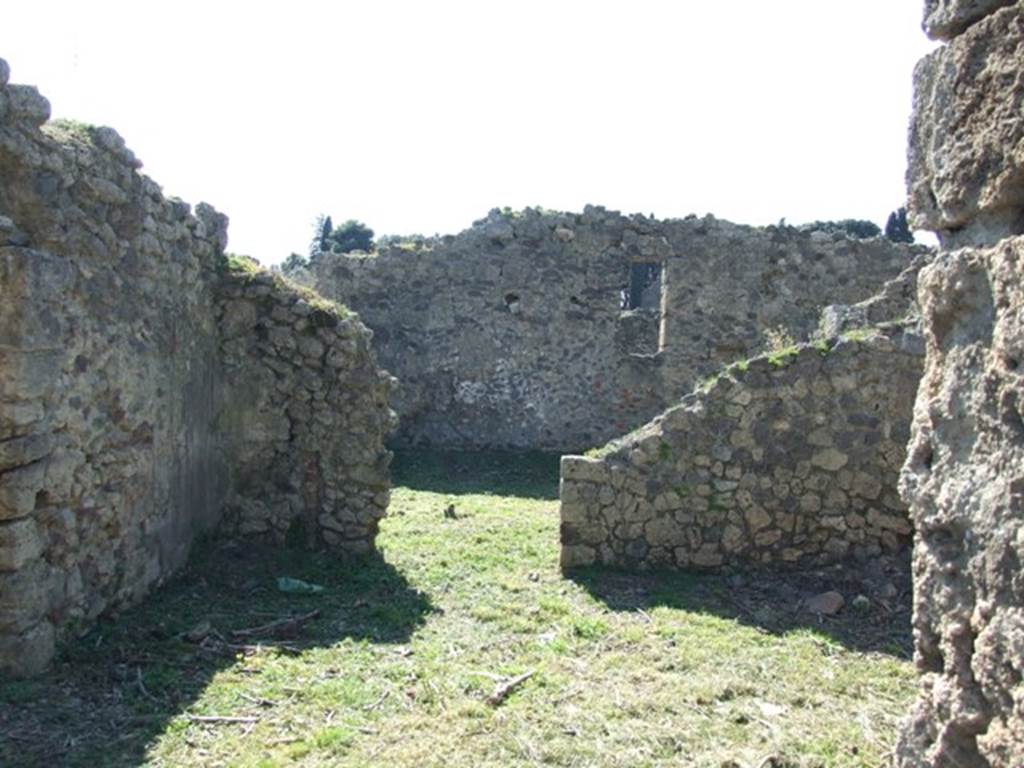 I.2.22 Pompeii.  March 2009.  Room 1.  Shop area, looking west into garden area.