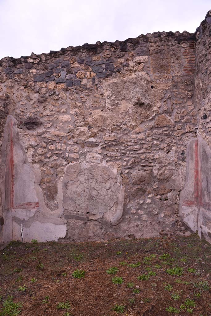 I.4.2 Pompeii. October 2019. Detail of north wall of triclinium.
Foto Tobias Busen, ERC Grant 681269 D�COR.
