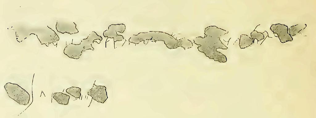 I.4.4 Pompeii. Second inscription from north wall, Sogliano was unable to read or transcribe this.
See Notizie degli Scavi di Antichit�, 1898, p.32, fig. 2.
