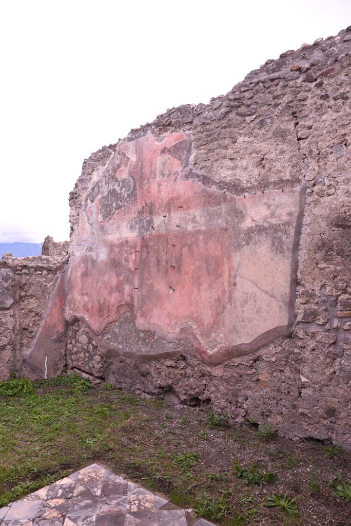 I.4.9 Pompeii. October 2019. Triclinium/oecus m, west wall in south-west corner.
Foto Tobias Busen, ERC Grant 681269 D�COR.
