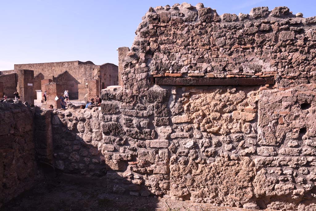 I.4.12 Pompeii. October 2019. Room d, blocked doorway on west end of north wall.
Foto Tobias Busen, ERC Grant 681269 D�COR.
