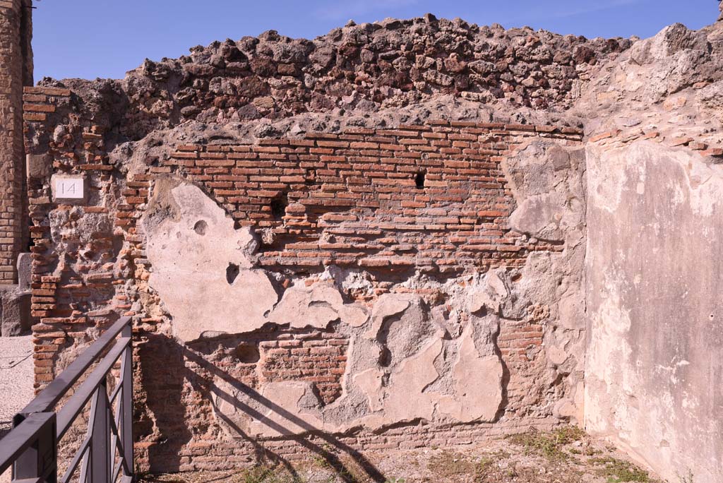I.4.14 Pompeii. October 2019. Looking towards north wall of shop-room.
Foto Tobias Busen, ERC Grant 681269 D�COR.

