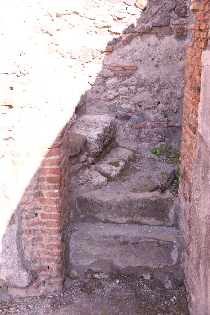 I.4.14 Pompeii. October 2019. Steps to upper floor in south-east corner.
Foto Tobias Busen, ERC Grant 681269 D�COR.
